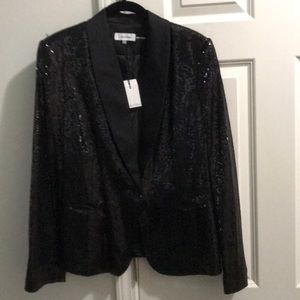 Calvin Klein Sequin Tuxedo Jacket